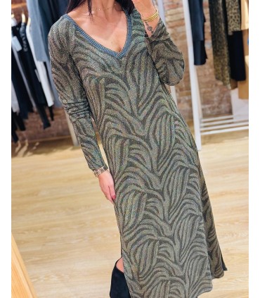 Vestido largo animal print